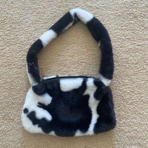 Furry Cow Print Bag